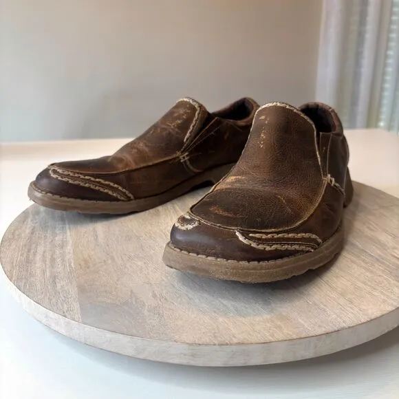 Bed Stu Shoes Men's Brown Slip On Casual Brown Leather Loafer Shoes US Size 9.5
