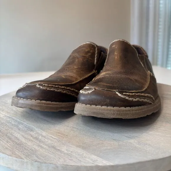 Bed Stu Shoes Men's Brown Slip On Casual Brown Leather Loafer Shoes US Size 9.5