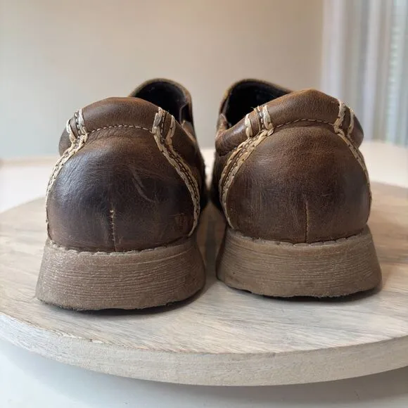 Bed Stu Shoes Men's Brown Slip On Casual Brown Leather Loafer Shoes US Size 9.5