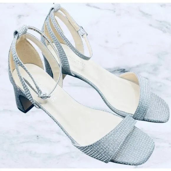 Benjamin Walk Lilibet Touch Ups Silver Heels 6.5 MGlitter Evening Shoes