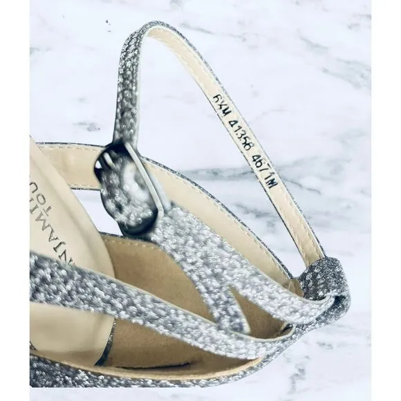 Benjamin Walk Lilibet Touch Ups Silver Heels 6.5 MGlitter Evening Shoes