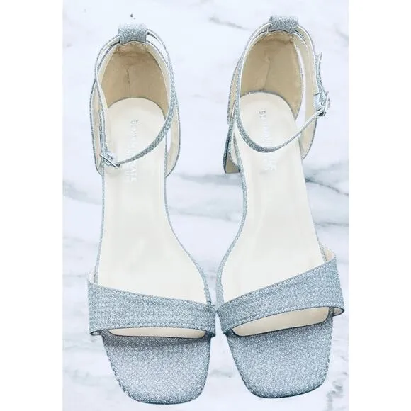 Benjamin Walk Lilibet Touch Ups Silver Heels 6.5 MGlitter Evening Shoes