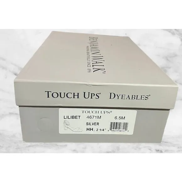 Benjamin Walk Lilibet Touch Ups Silver Heels 6.5 MGlitter Evening Shoes