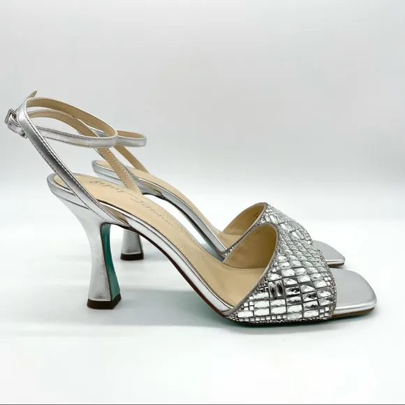Betsey Johnson Britt Rhinestone Metallic Sandals