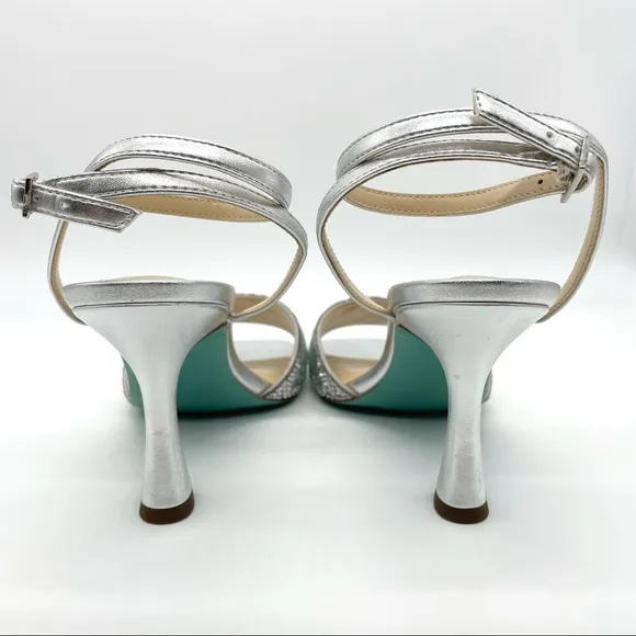 Betsey Johnson Britt Rhinestone Metallic Sandals