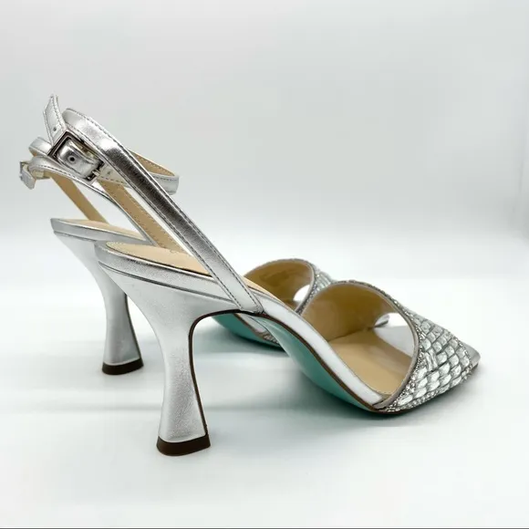 Betsey Johnson Britt Rhinestone Metallic Sandals