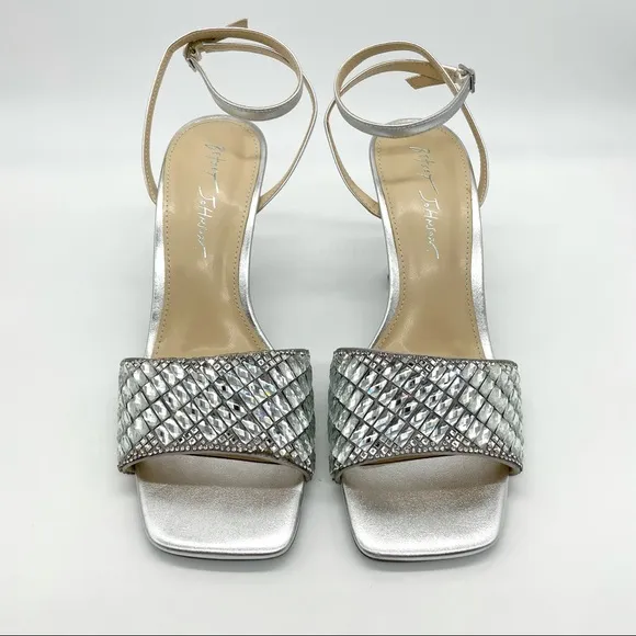Betsey Johnson Britt Rhinestone Metallic Sandals
