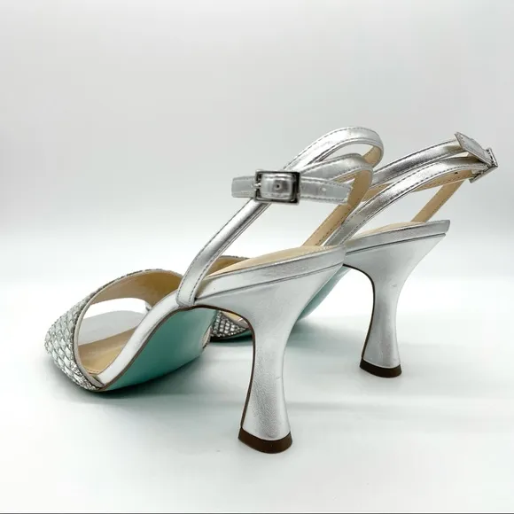 Betsey Johnson Britt Rhinestone Metallic Sandals