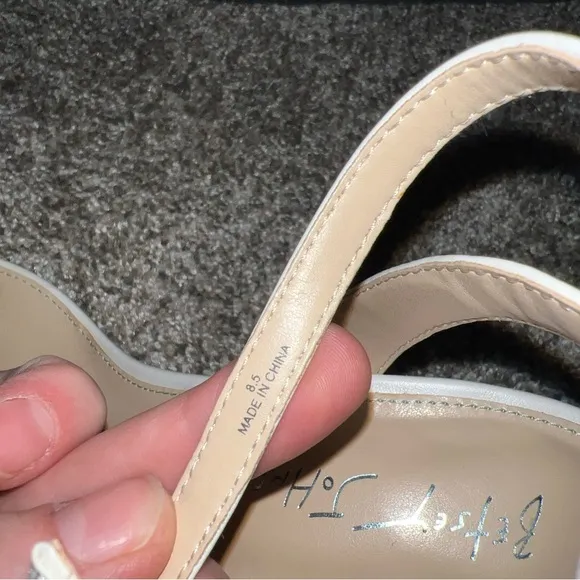 Betsey Johnson Strappy Heels Pearl Beaded Funky Glam Art Chic Formal Office