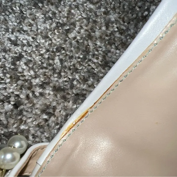 Betsey Johnson Strappy Heels Pearl Beaded Funky Glam Art Chic Formal Office