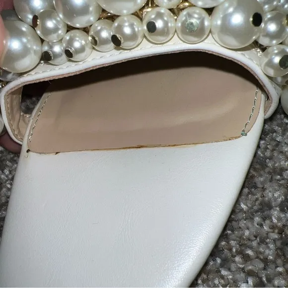 Betsey Johnson Strappy Heels Pearl Beaded Funky Glam Art Chic Formal Office