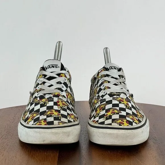 Big Kids Vans Pizza‎ Party Era Check Skateboarding Shoes Sneakers Size 4 Y GUC