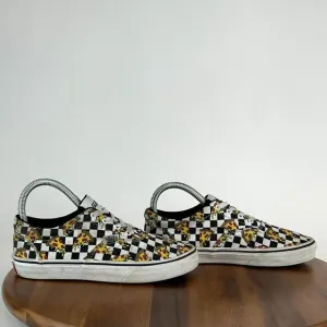 Big Kids Vans Pizza‎ Party Era Check Skateboarding Shoes Sneakers Size 4 Y GUC