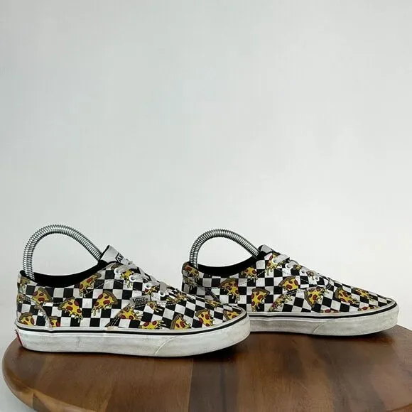Big Kids Vans Pizza‎ Party Era Check Skateboarding Shoes Sneakers Size 4 Y GUC