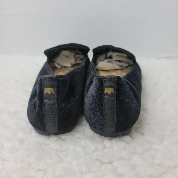 Birdies The Starling Womens Loafer Size 8 Black Velvet Slip on Flats Shoes Good