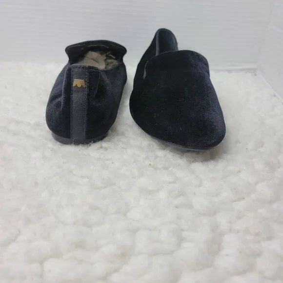 Birdies The Starling Womens Loafer Size 8 Black Velvet Slip on Flats Shoes Good