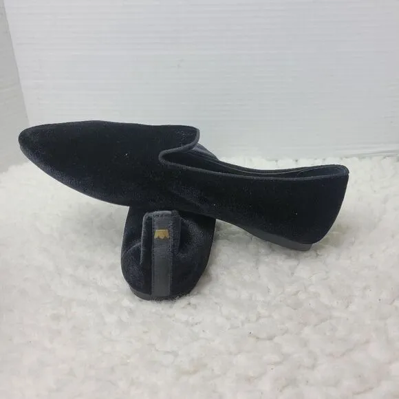 Birdies The Starling Womens Loafer Size 8 Black Velvet Slip on Flats Shoes Good