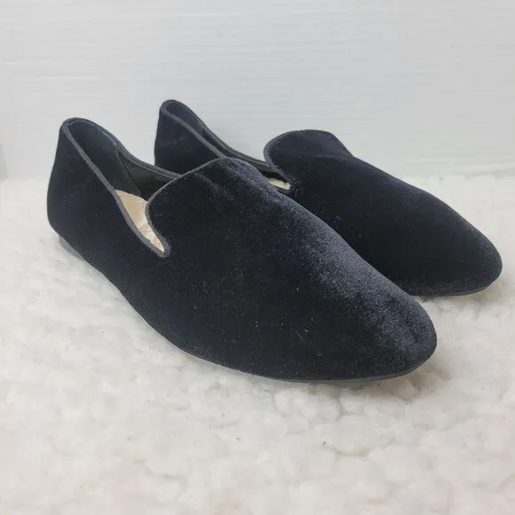 Birdies The Starling Womens Loafer Size 8 Black Velvet Slip on Flats Shoes Good