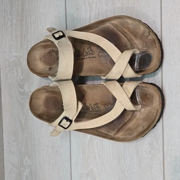 Birkenstock by Birki's Women Loop Toe Sandals Flats shoes sz 37/6 Regular