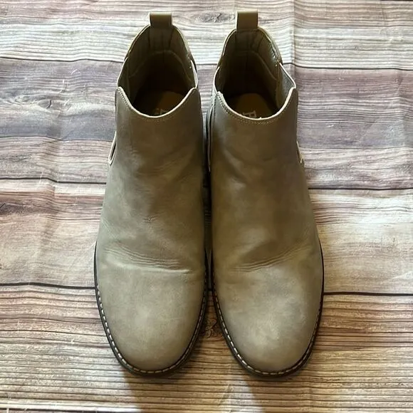 BKE Men’s Size 12 Chelsea Boots Beige Casual Shoes Business Office Leather