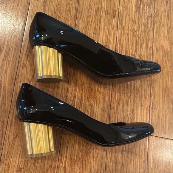 Black and Gold Ferragamo Women's Shoes