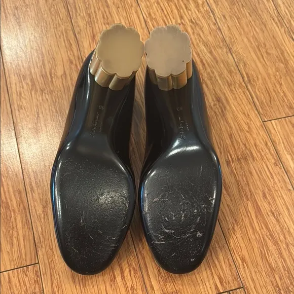 Black and Gold Ferragamo Women's Shoes