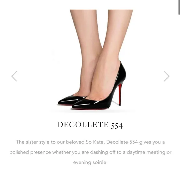 Black patent leather Louboutin Decollette pumps