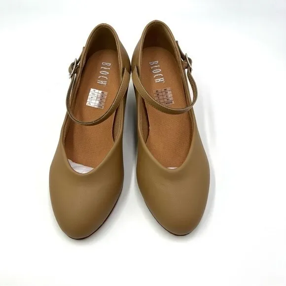Bloch S0379L Broadway Lo Character Dance Shoes Caramel Tan Big Girls Kids 4 NEW