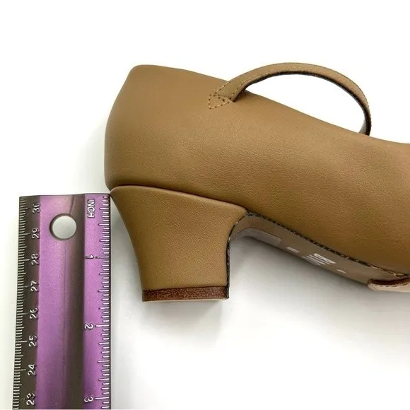 Bloch S0379L Broadway Lo Character Dance Shoes Caramel Tan Big Girls Kids 4 NEW