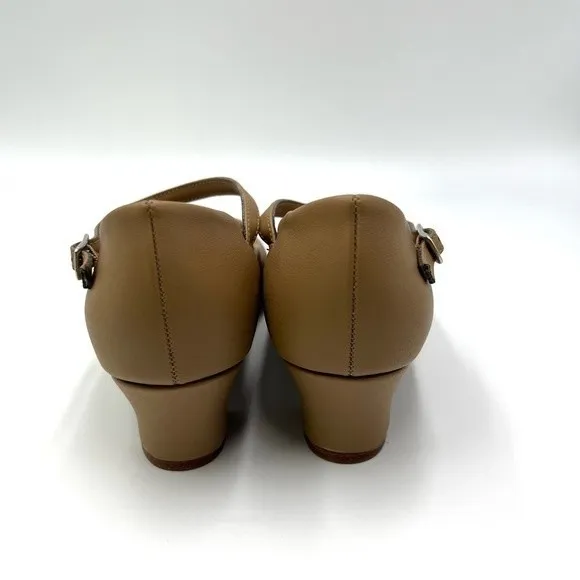 Bloch S0379L Broadway Lo Character Dance Shoes Caramel Tan Big Girls Kids 4 NEW