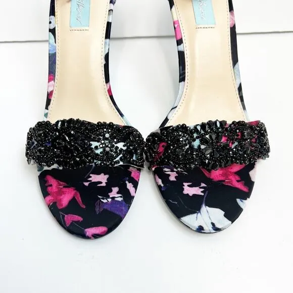BLUE BY BETSEY JOHNSON GINA EMBELLISHED EVENING SANDALS WOMEN SIZE 9
