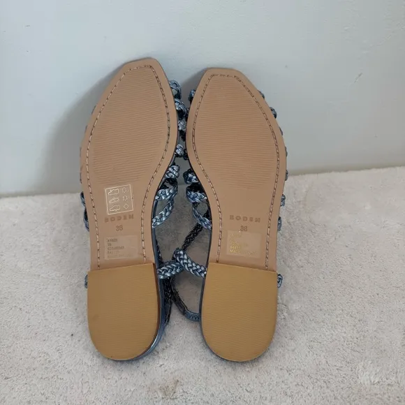 BODEN Woven Multistrap Flat Sandals size 38