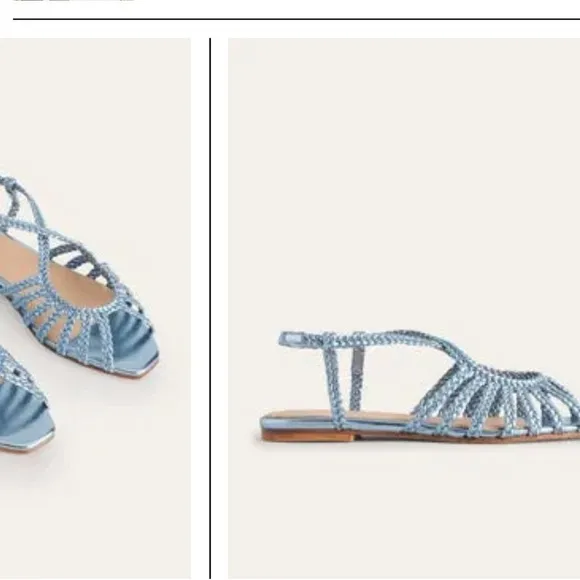BODEN Woven Multistrap Flat Sandals size 38