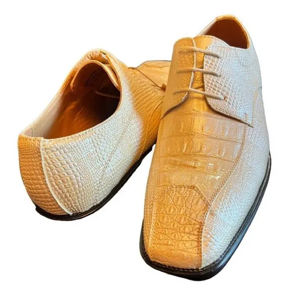 Bolano Men's Formal Tuxedo Off White Pearl Shoes‎ 8