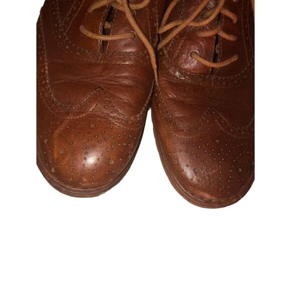 Born WingTip Brogue Oxford Shoes Brown Leather Rugged Lace Up Men H58516 Sz 13