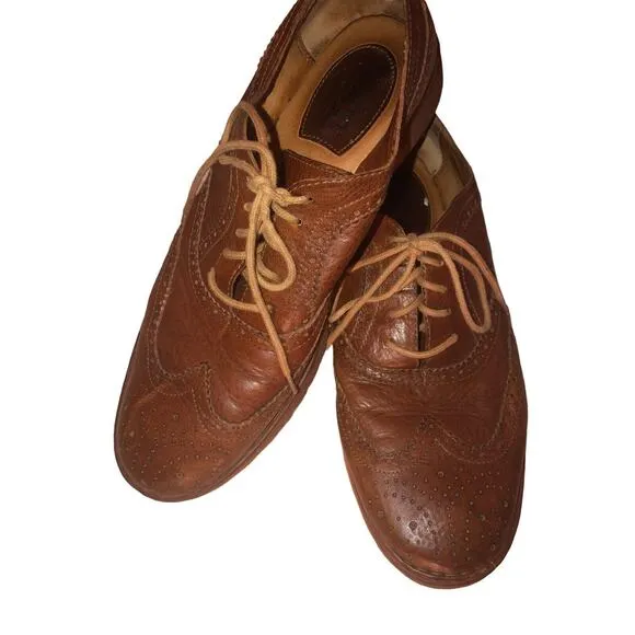 Born WingTip Brogue Oxford Shoes Brown Leather Rugged Lace Up Men H58516 Sz 13