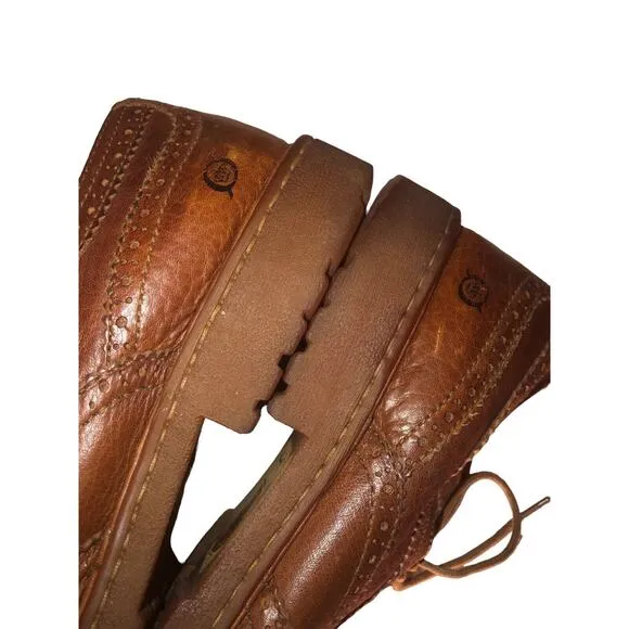 Born WingTip Brogue Oxford Shoes Brown Leather Rugged Lace Up Men H58516 Sz 13