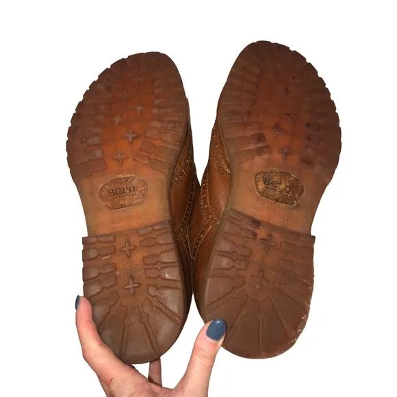 Born WingTip Brogue Oxford Shoes Brown Leather Rugged Lace Up Men H58516 Sz 13