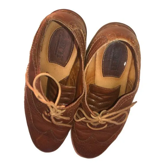 Born WingTip Brogue Oxford Shoes Brown Leather Rugged Lace Up Men H58516 Sz 13