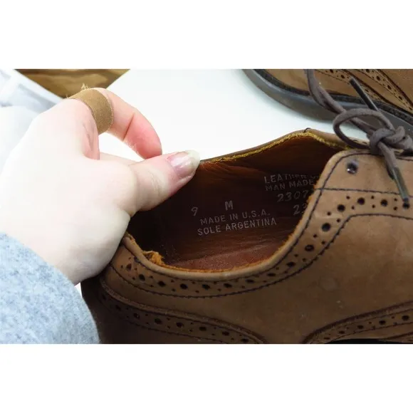 Bostonian Elements‎ Shoes Sz 9 M Brown Wingtip Oxford Leather Men