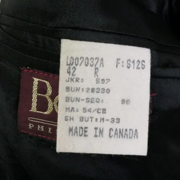 Boyd's Philadelphia 1818 Collection 42R Virgin Wool 3 Button Pinstripe Blazer