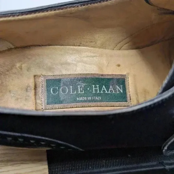 Bragano by Cole Haan Black Monk Strap Dress Shoes 8 Buckle Formal Slip On