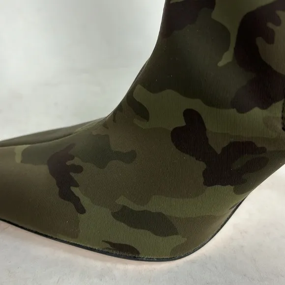 Brand New Good American Green Camo Camouflage Neoprene Stiletto High Heels