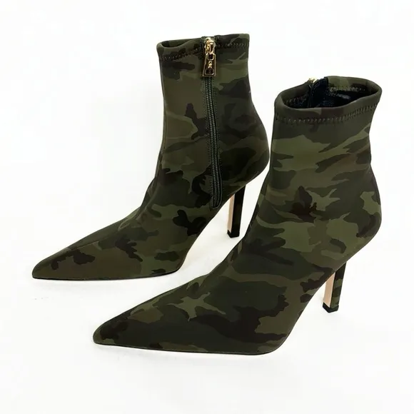 Brand New Good American Green Camo Camouflage Neoprene Stiletto High Heels