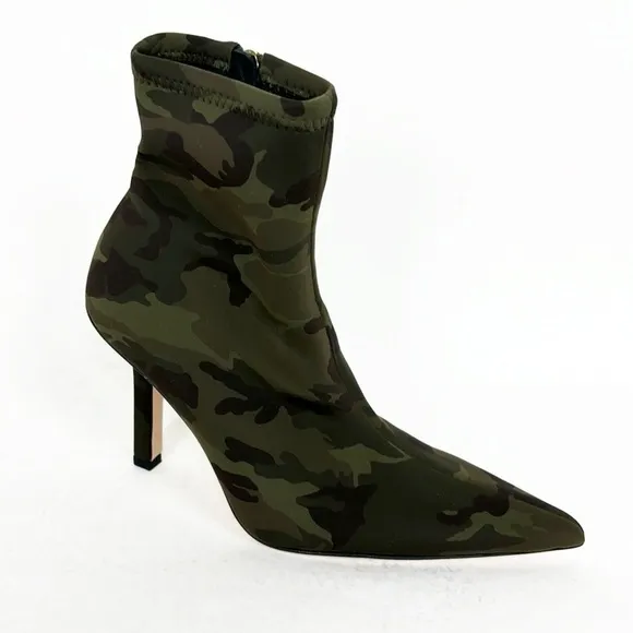 Brand New Good American Green Camo Camouflage Neoprene Stiletto High Heels