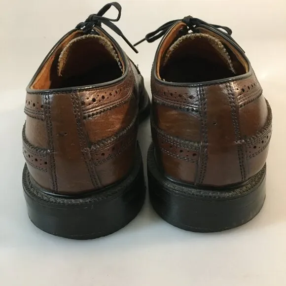 British Walkers 9 EEE Brown Leather Brogue Wingtip Oxford Shoes Made in USA