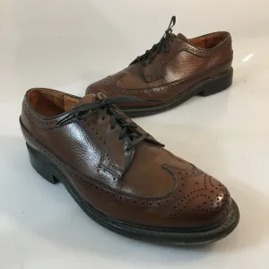 British Walkers 9 EEE Brown Leather Brogue Wingtip Oxford Shoes Made in USA