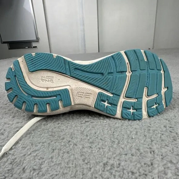 Brooks Adrenaline GTS 23 Shoes Women Size 9.5 B White Blue‎ Sneaker 1203811B152