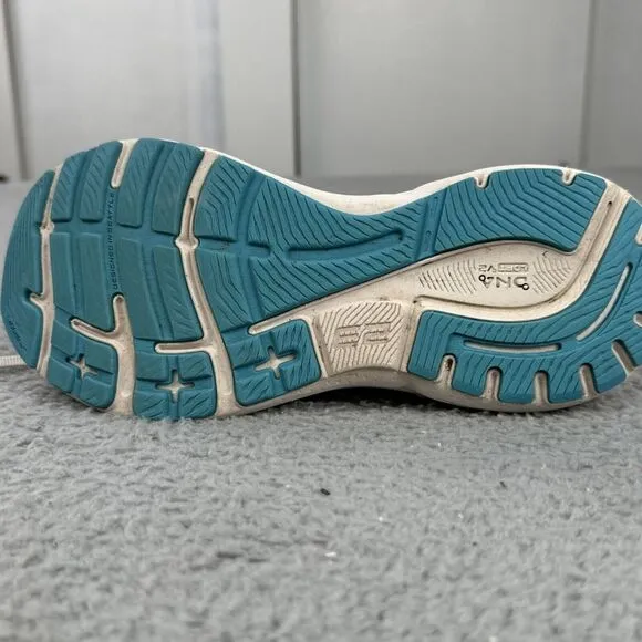 Brooks Adrenaline GTS 23 Shoes Women Size 9.5 B White Blue‎ Sneaker 1203811B152