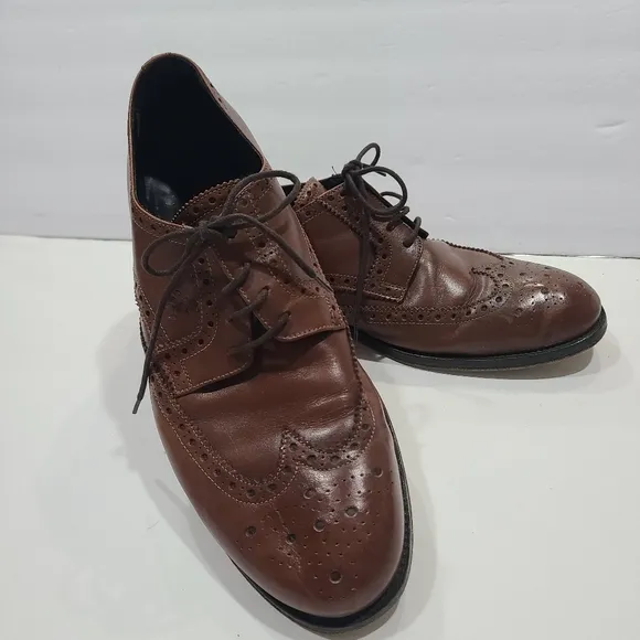 Brooks Brothers Wingtip Oxford Brown Leather Men's Dress Shoes Sz.10.5